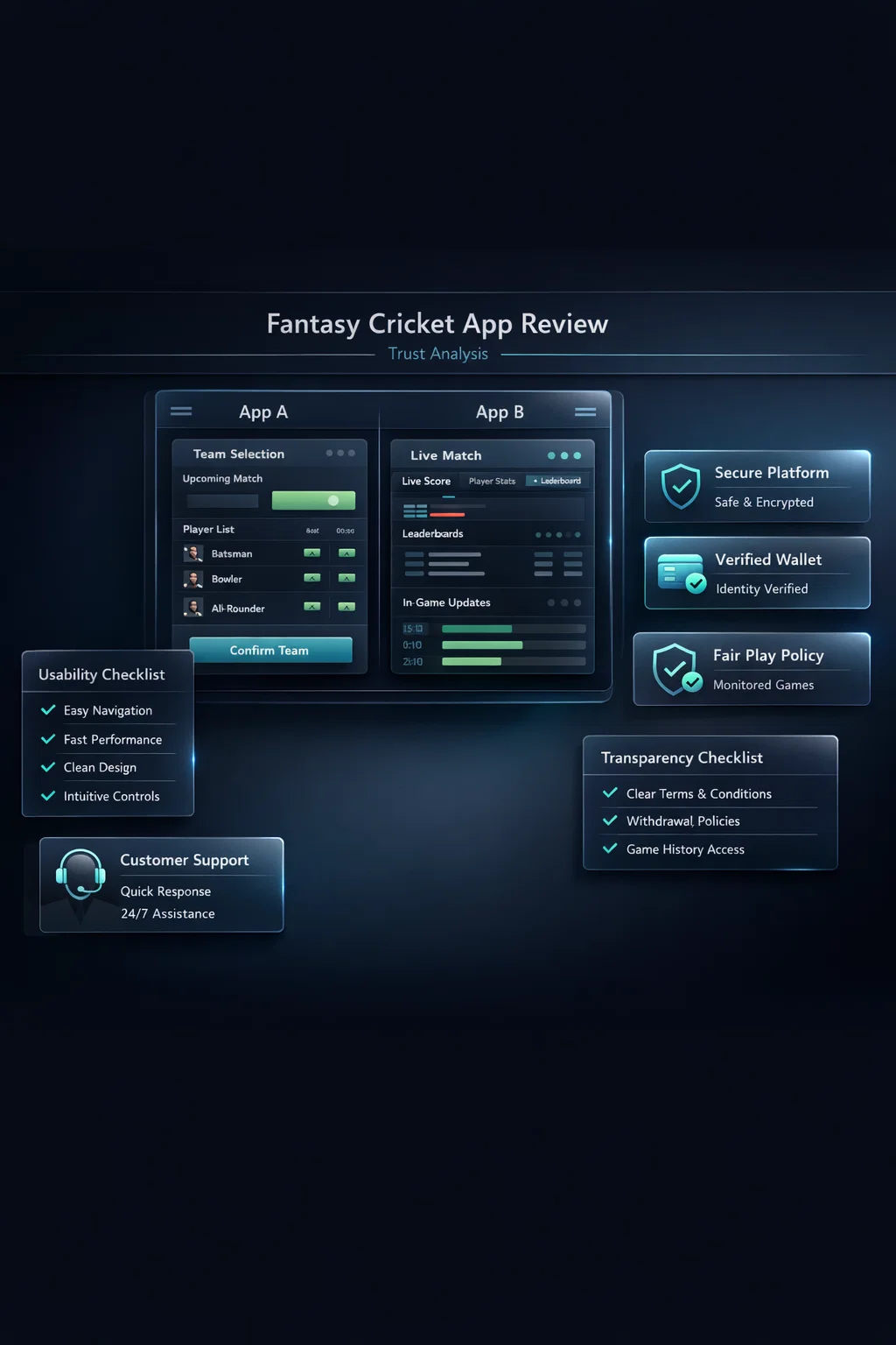 Fantasy cricket app review and trust comparison dashboard